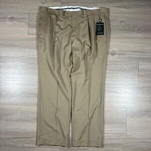 Ralph Lauren UltraFlex High Performance Wool Dress Pants Pleated Tan Size 42x30